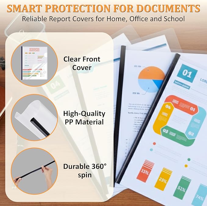 20 Pack Report Covers with Sliding Bar - Image 8