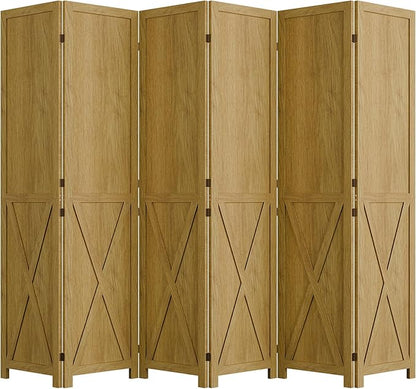 Cozy Castle Wood Room Divider, 6 Panels Folding Privacy Screen, 66.9'' Wall - Image 8