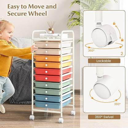 GLACER 10 Drawers Rolling Cart, Storage Cart - Image 4