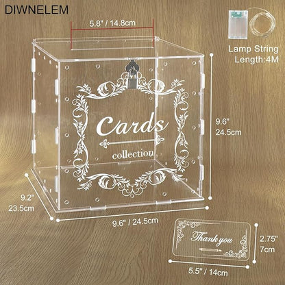 DIWNELEM Acrylic Wedding Card Box - Image 2