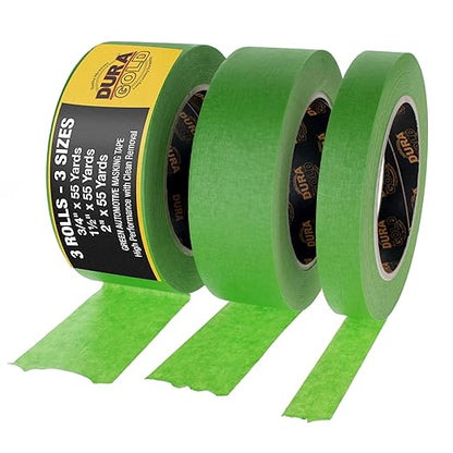 Dura-Gold Green Automotive Masking Tape 3/4, 2 Inch, 1 Roll Each by Dura-Gold