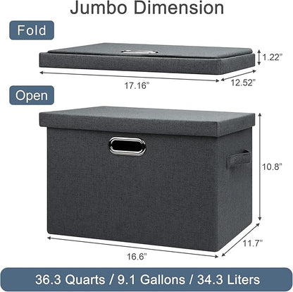 Graciadeco Large 17" 36 Quart Collapsible Stackable Storage Bins - Image 2