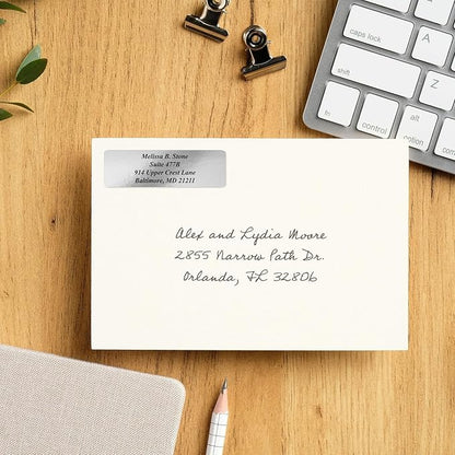 Silver Foil Personalized Return Address Labels - Image 3