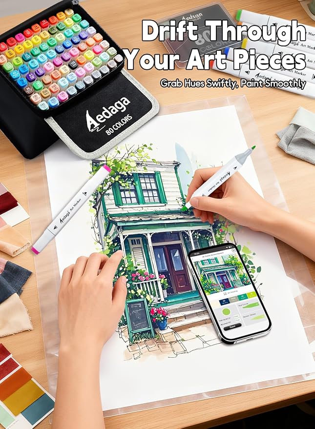 AEDAGA 280 Colors Alcohol Markers - Image 6