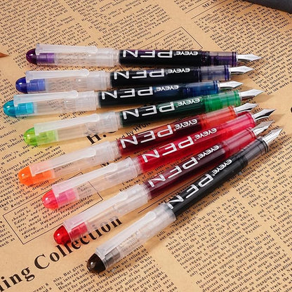 EYEYE Disposable Fountain Pens, 8 Pack Multicolor Fine Point Fountain Pens - Image 4