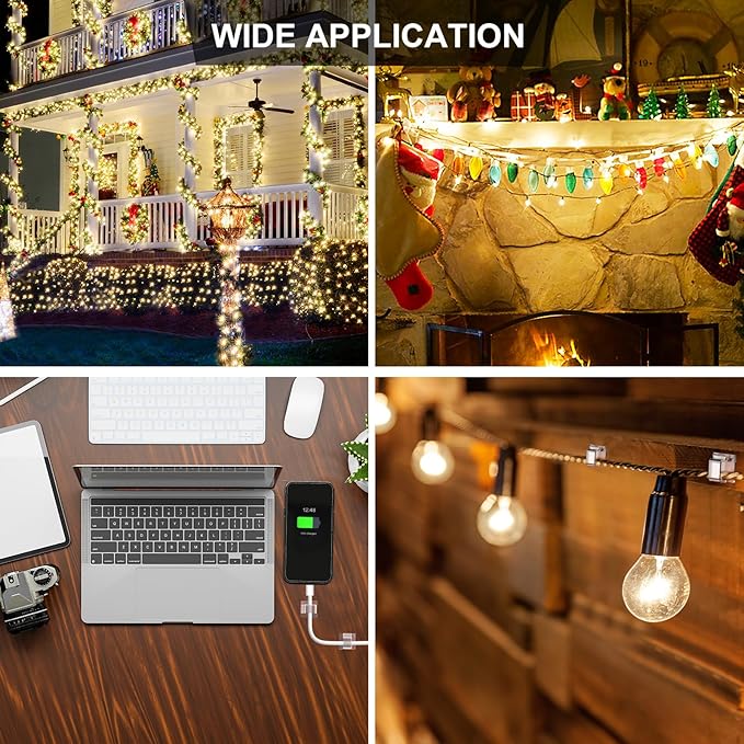 TidyHelper 200 PCS Christmas Light Clips, Adhesive Hooks - Image 6