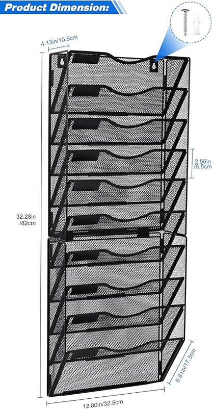Solinxe Wall File Holder, 10 Pockets Hanging File Folder, Paper Organizer - Image 6