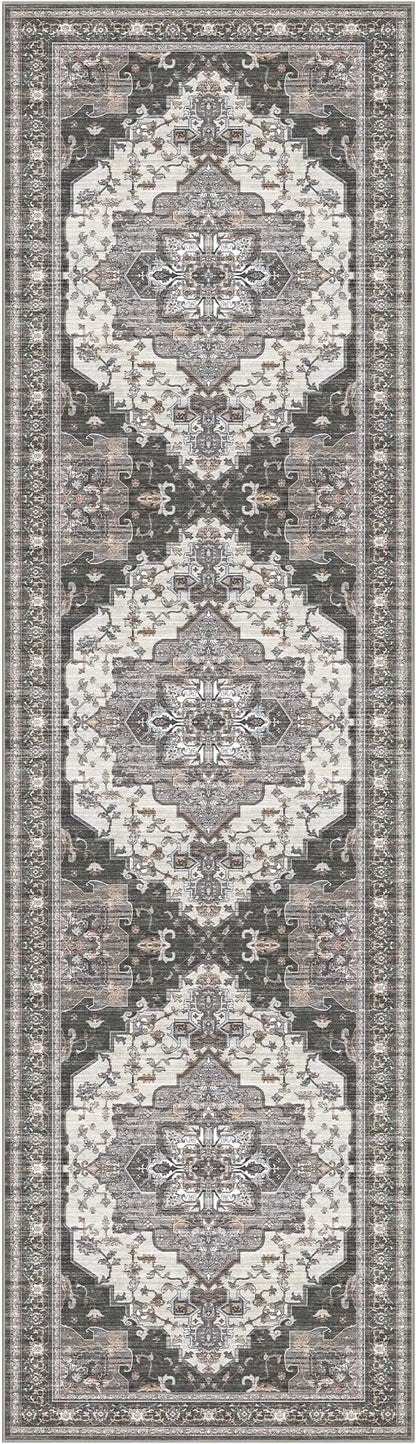 GENIMO 2X7 Hallway Runner Rug, Machine Washable Non Slip Vintage Floral - Image 7