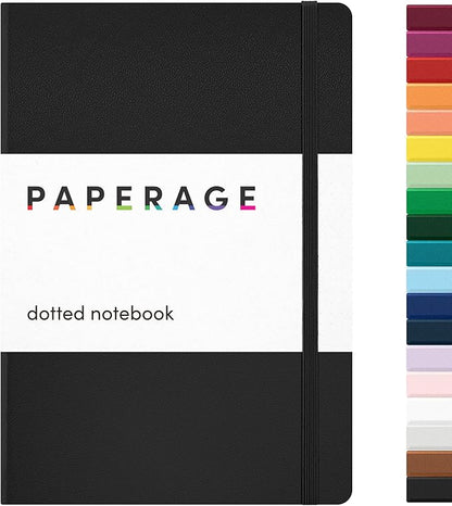PAPERAGE Dotted Journal Notebook, 160 Pages, Medium 5.6 in x 8 in by PAPERAGE