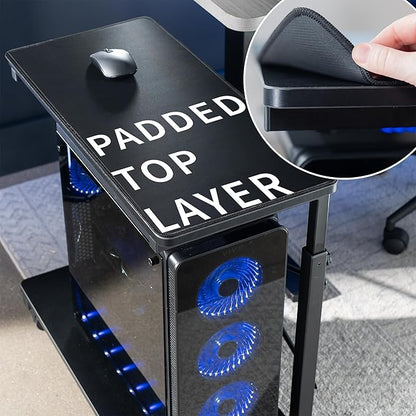 VIVO Large Mobile Adjustable 2-Tier PC Stand, Premium Gaming CPU Computer Tower - Image 4