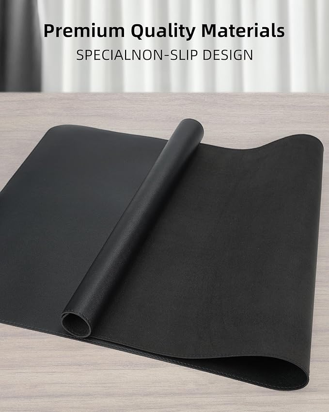 Leather Desk Pad Protector, Desk Mat, Large Mouse Pad, Non-Slip Desk Pad - Image 2