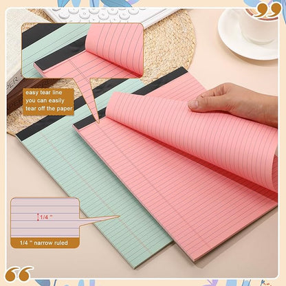 Fuutreo 8 Pcs 8.5'' x 11'' Colored Legal Pad Writing Pads Narrow Ruled 50 - Image 3