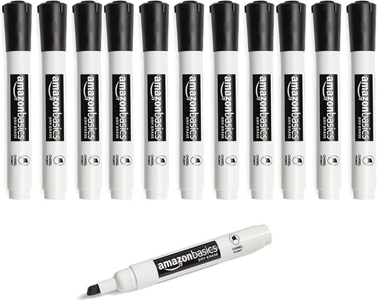 Amazon Basics 12-Pack Low-Odor Chisel Tip Dry Erase Whiteboard Markers by AmazonBasics