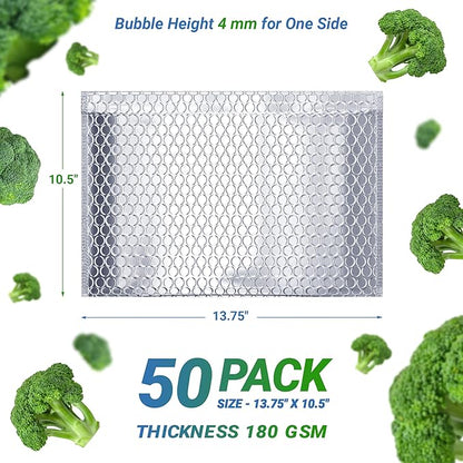 Amiff Silver Thermal Bubble Mailer, 13.75 x 10.5 Inches. 50 Pack Metallic - Image 2