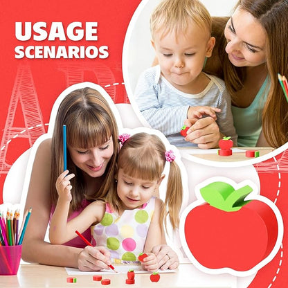 60pcs Mini Apple Erasers for Kids Bulk Classroom Welcome Back to School Gifts - Image 5