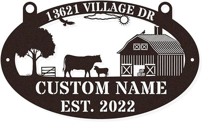 Custom Farmhouse Metal Sign | Personalized Last Name & Established Date Farm by HYTSIGN