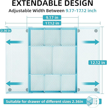 Marbrasse Expandable Desk Drawer Organizer, Mesh Drawer Organizer Tray - Image 2