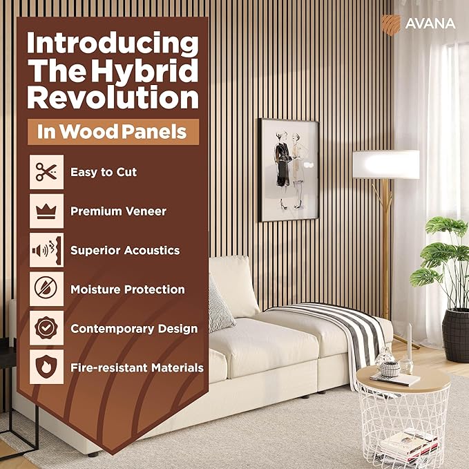 Avana Acoustic Wood Wall Panels – 94.4 x 12.6 Inch White Oak Acoustic Panels 4 - Image 2