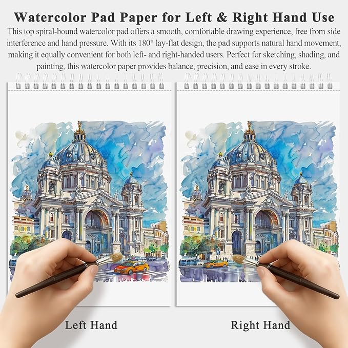 Fuxi Water Color Paper 9 x 12, Watercolor Sketchbook 140 lb Cold Press - Image 5