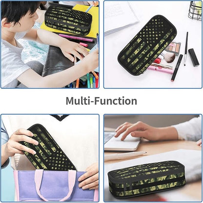 YIJIUWKIS Camo Pencil Box for Kids Adults, Usa Flag Style Pencil Case for Boys - Image 5