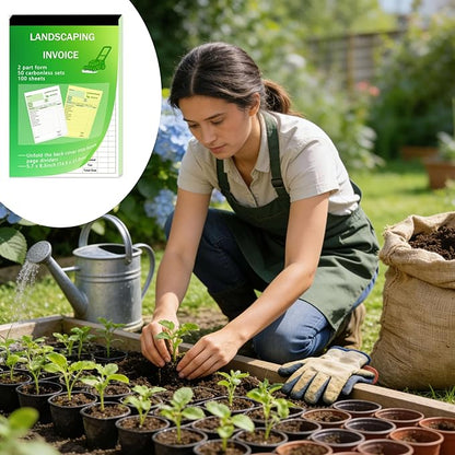 Garden Service Invoice Receipt Book, 2-Part Carbonless Landscaping Invoice Book - Image 5