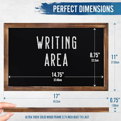 HBCY Creations 11" X 17" Torched Brown Solid Wood Frame Wall Chalkboard - Image 2