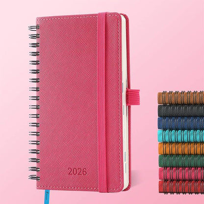 IN-LUXPRO Planner 2026 Daily Weekly and Monthly, 6.5"x3.75", 12 Months Spiral by IN-LUXPRO