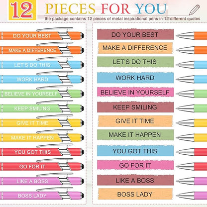 Zonon 12 Pcs Inspirational Pens Bulk Funny Ballpoint Pen - Image 3