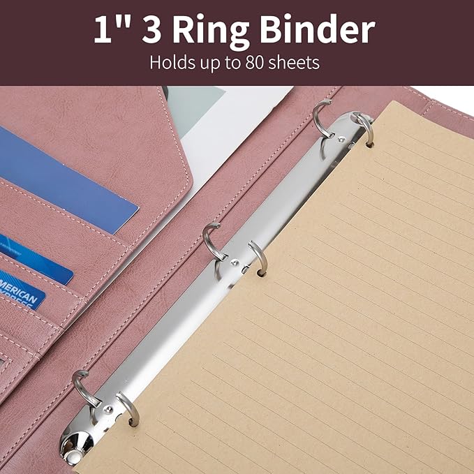 Geslun Personalized Vegan Leather 3 Ring Binder, Custom 8.5 x 11 Letter Size - Image 9