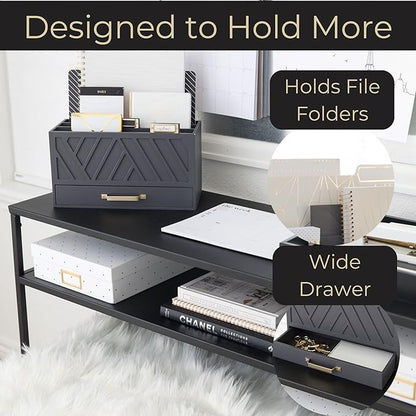 BLU MONACO | Grey Three-Tier Desktop Mail Organizer - Image 4