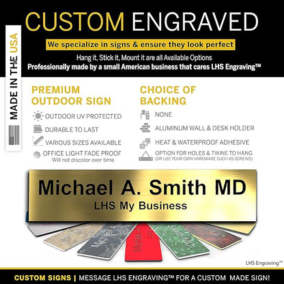 Engraved Name Plates for Door Sign Personalized Brushed Brass Plastic Plaque - Image 3