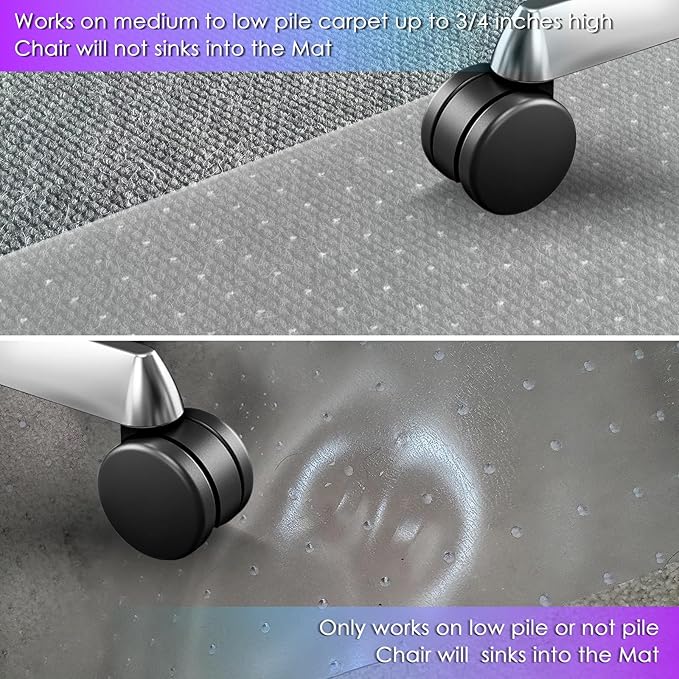 Vicwe Office Chair Mat for Carpet, 2 Pack, Easy Rolling Hard Mats for Office - Image 7