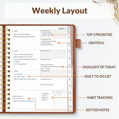 SUNEE 2026 Planner 5.9" x 8.3" – Dated Productivity Planner - Image 2