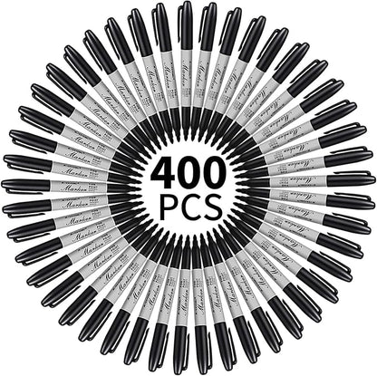 Thenshop 400 Pack Black Permanent Markers Bulk by Thenshop