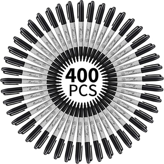 Thenshop 400 Pack Black Permanent Markers Bulk by Thenshop