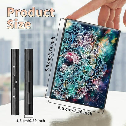 BWEGRHE Slim Credit Card Holder, Art Mandalas RFID Blocking Metal Wallet - Image 2