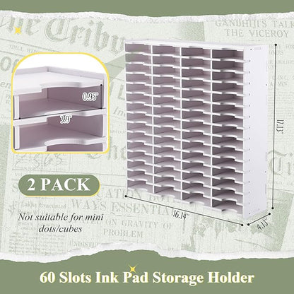 Sunnychicc 2 Pack 60 Grids Ink Pad Storage Holder Stamp Organizer, Ink Pad - Image 2
