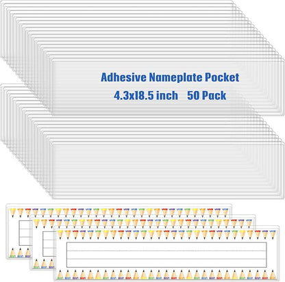 Jeyiour 50 Pcs Label Holders Adhesive Nameplate Pockets Storage Bin Labels by Jeyiour