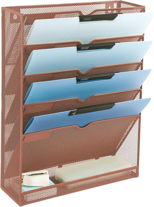 EASEPRES 6 Tier Mesh Hanging Wall File Organizer, Desk Vertical Mail Paper by EASEPRES