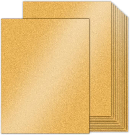24 Sheets Gold Shimmer Cardstock 8.5 x 11 Metallic Paper, Goefun 80lb Card by Goefun