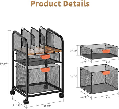 Marbrasse Rolling File Cart - Image 2