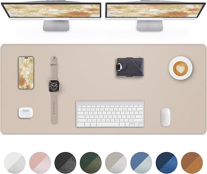 AFIING Leather Desk Pad Protector, Office Mat, Large Mouse Pad, Non-Slip PU by AFIING