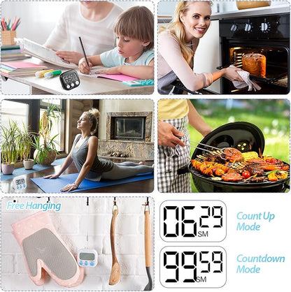 Weewooday 2 Pcs Digital Kitchen Timer Magnetic Timer Bulk On/Off Switch Minute - Image 7