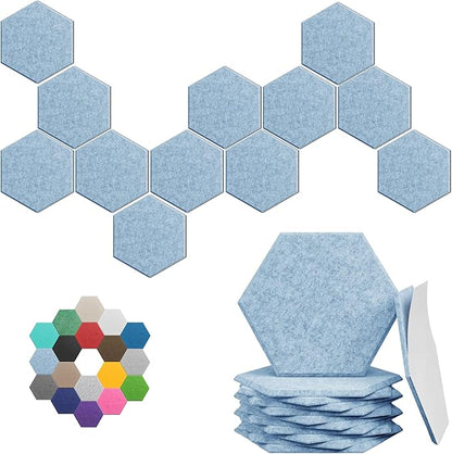 Hexagonal Acoustic Panels-12 Pack High-Density Sound Absorbing Panels by UNECHOACOUSTIC