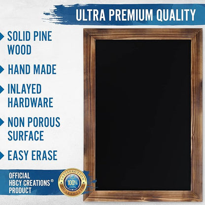 HBCY Creations 20" X 30" Torched Brown Solid Wood Frame Wall Chalkboard - Image 4