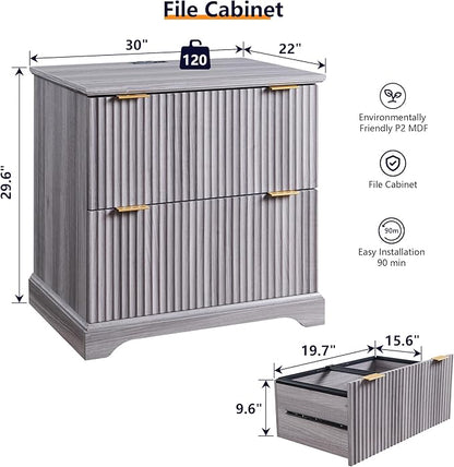 JXQTLINGMU 2 Drawer File Cabinet - Image 2