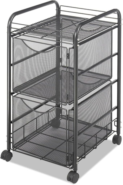 Safco Onyx Rolling Cart with 2 File Drawers, Fits Letter-Size Hanging Folders - Image 2