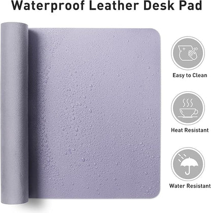 Leather Desk Pad Protector, Mouse Pad, Office Desk Mat, Non-Slip PU Leather - Image 6