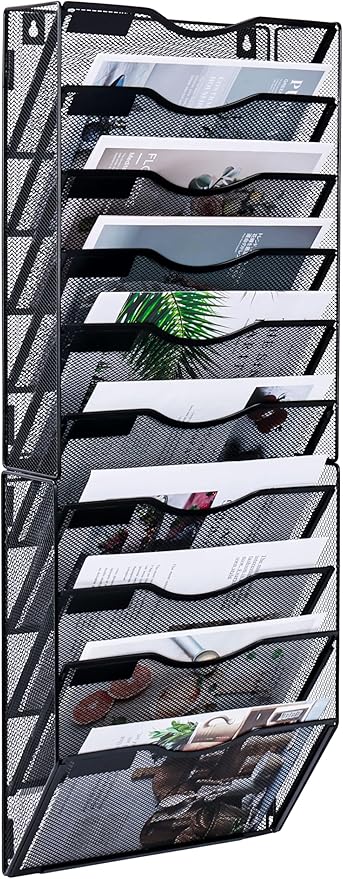Solinxe Wall File Holder, 10 Pockets Hanging File Folder, Paper Organizer by Solinxe