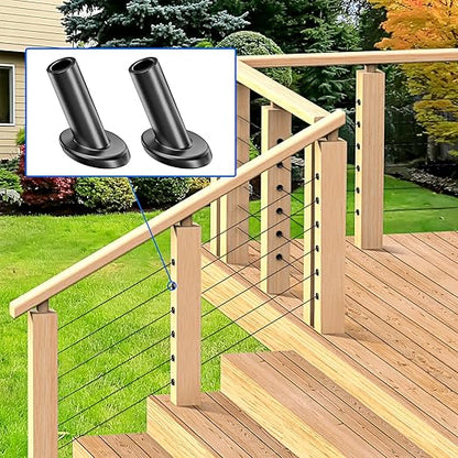 BLIKA 60 Pack 25 30 35 Degree 1/8" Black Cable Railing Angle Beveled Protector - Image 6